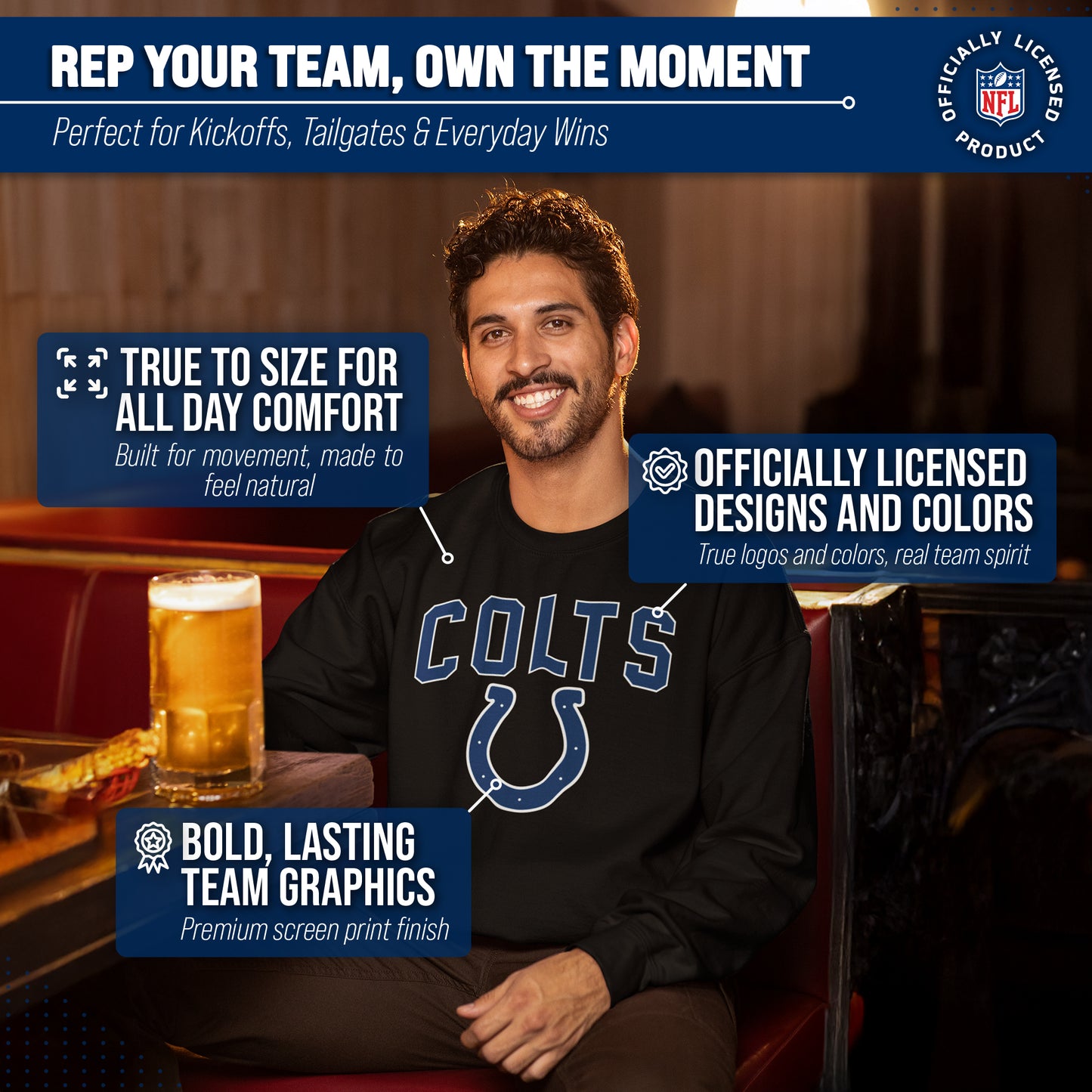 Indianapolis Colts NFL Home Team Crew - Black