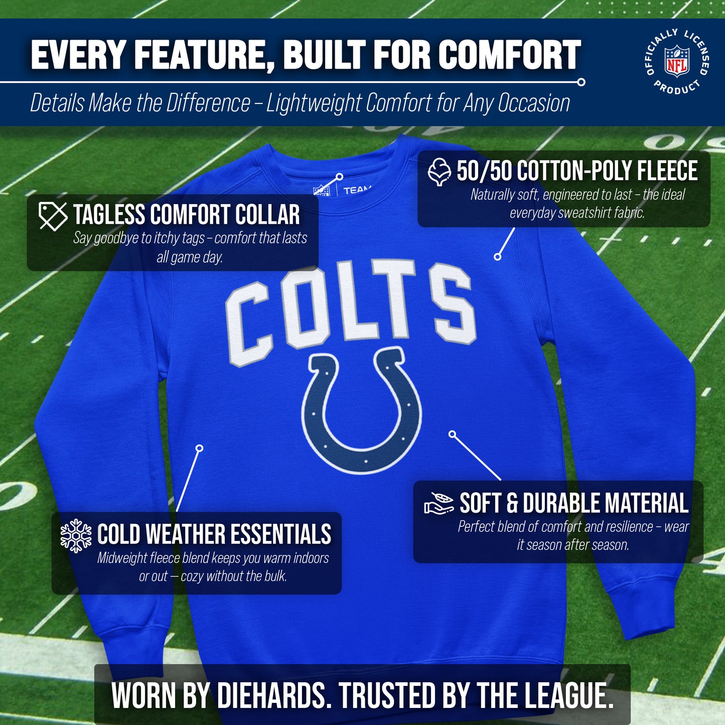 Indianapolis Colts NFL Home Team Crew - Royal