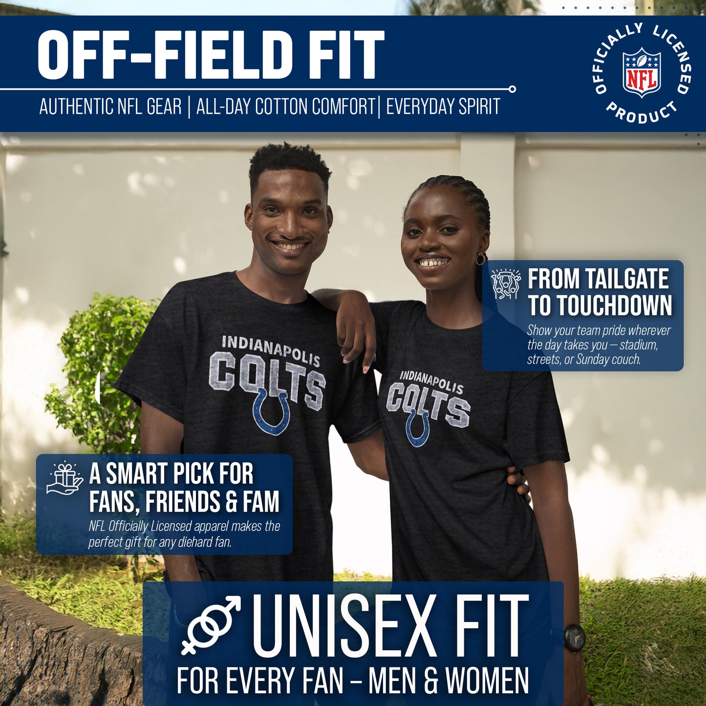 Indianapolis Colts NFL Starting Fresh Short Sleeve Heather T-Shirt - Black