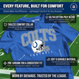 Indianapolis Colts NFL Adult All Star Heather Tag-Less T-Shirt - Blue Heather