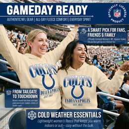 Indianapolis Colts Team Fan Apparel NFL Women's  Starstruck Fleece Pullover Hoodie - Cream