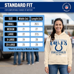 Indianapolis Colts Team Fan Apparel NFL Women's  Starstruck Fleece Pullover Hoodie - Cream