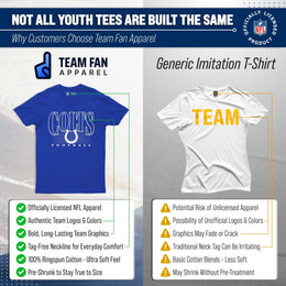 Indianapolis Colts NFL Youth Overtime Blueprint Football T-Shirt Unisex Tag Free Comfortable - Royal