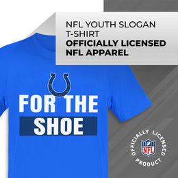 Indianapolis Colts NFL Youth Team Slogan Short Sleeve Lightweight T Shirt - Royal