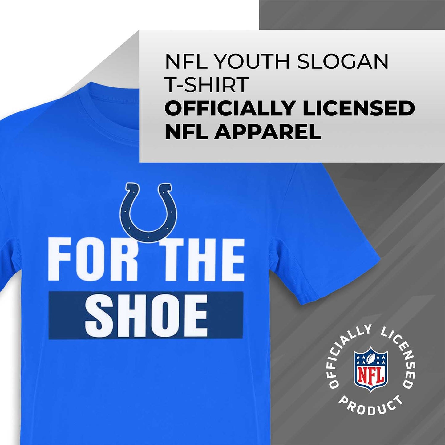 Indianapolis Colts NFL Youth Team Slogan Short Sleeve Lightweight T Shirt - Royal