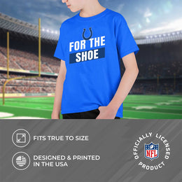 Indianapolis Colts NFL Youth Team Slogan Short Sleeve Lightweight T Shirt - Royal