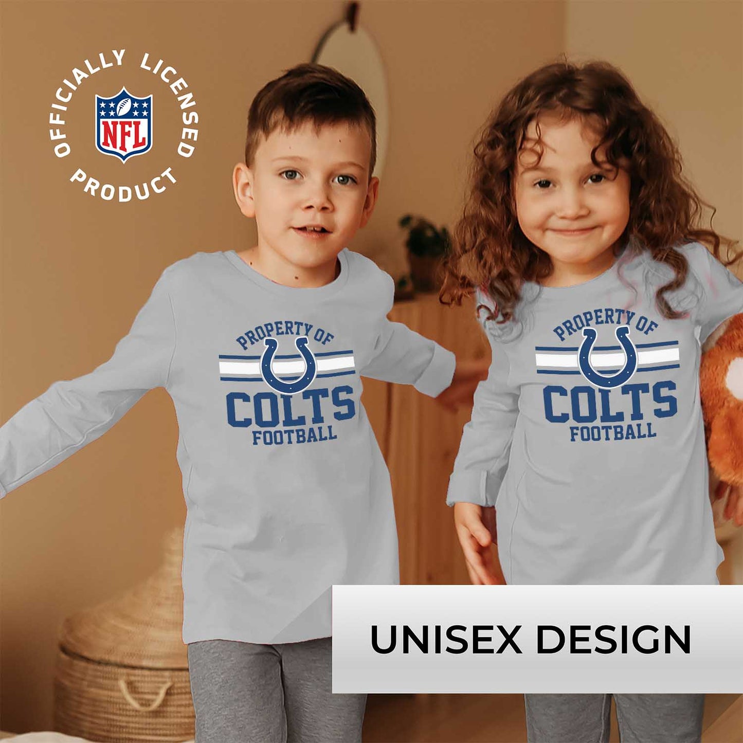 Indianapolis Colts NFL Youth Property Of Crew Sweatshirt - Sport Gray