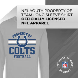 Indianapolis Colts NFL Youth Property Of Long Sleeve Lightweight T Shirt - Sport Gray
