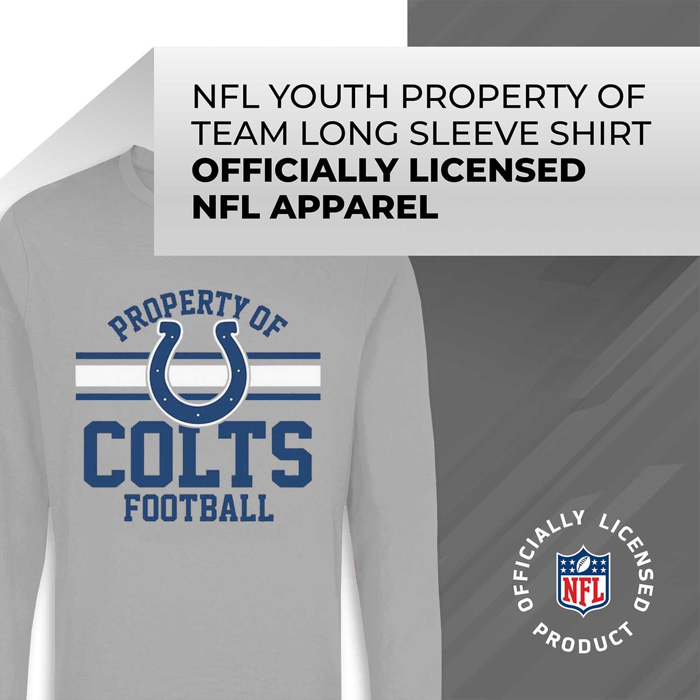 Indianapolis Colts NFL Youth Property Of Long Sleeve Lightweight T Shirt - Sport Gray