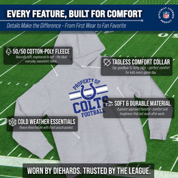 Indianapolis Colts NFL Youth Property Of Hooded Sweatshirt - Sport Gray