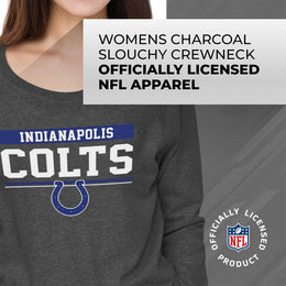 Indianapolis Colts NFL Womens Team Block French Terry Slouchy Top - Charcoal