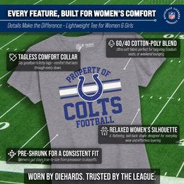 Indianapolis Colts NFL Womens Short Sleeve Property of Tshirt - Gray