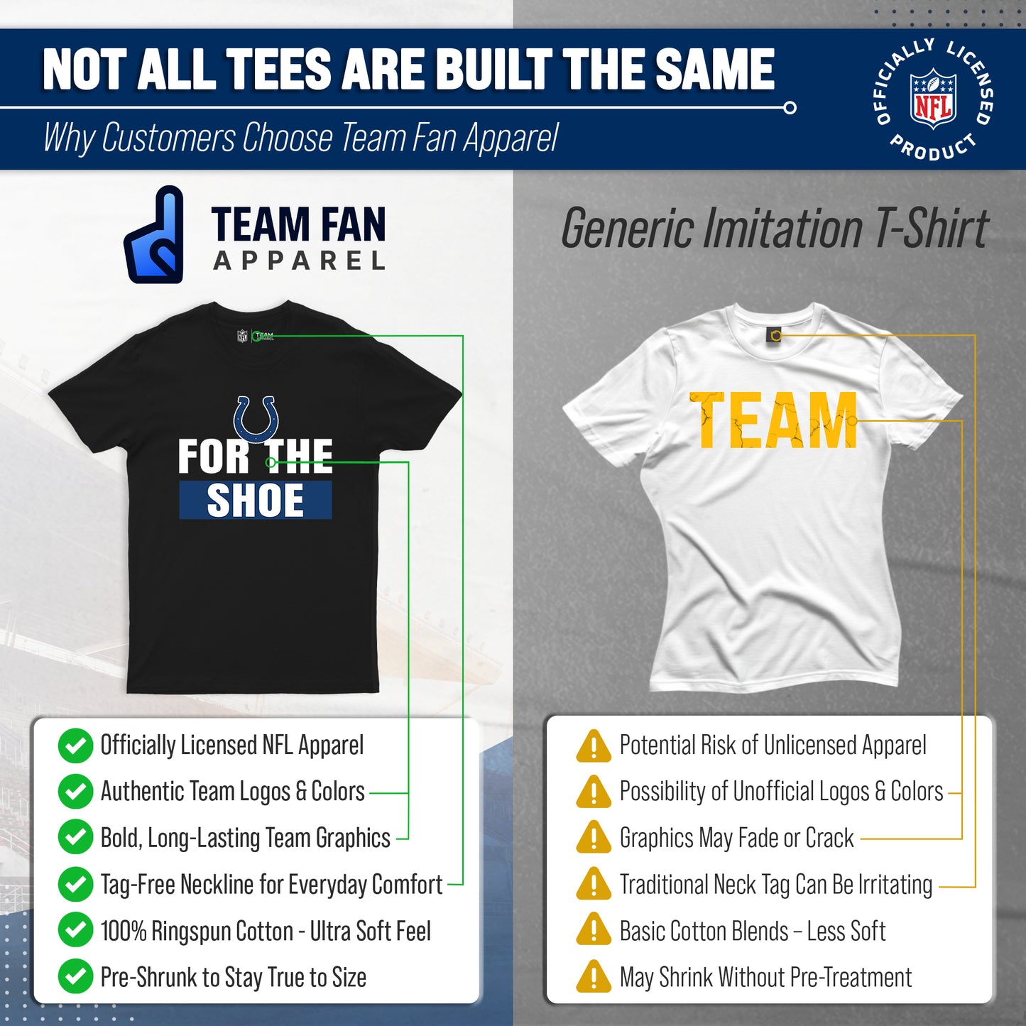 Indianapolis Colts NFL Adult Team Slogan Unisex T-Shirt - Black