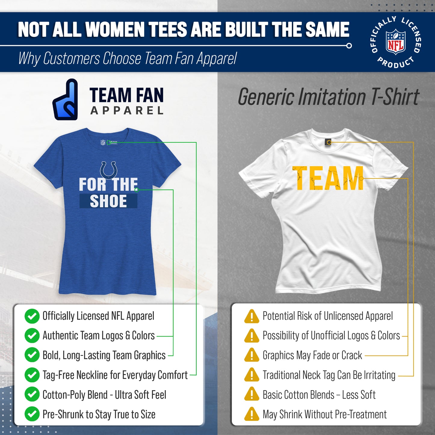 Indianapolis Colts NFL Womens Team Slogan Short Sleeve Tshirt - Royal