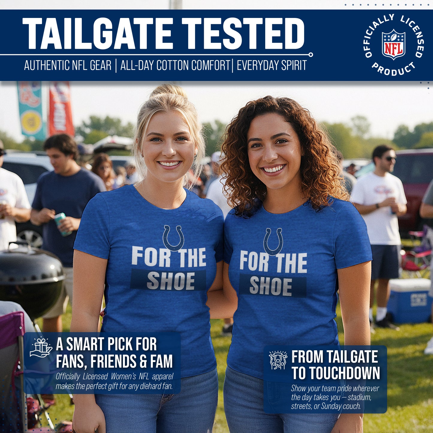 Indianapolis Colts NFL Womens Team Slogan Short Sleeve Tshirt - Royal