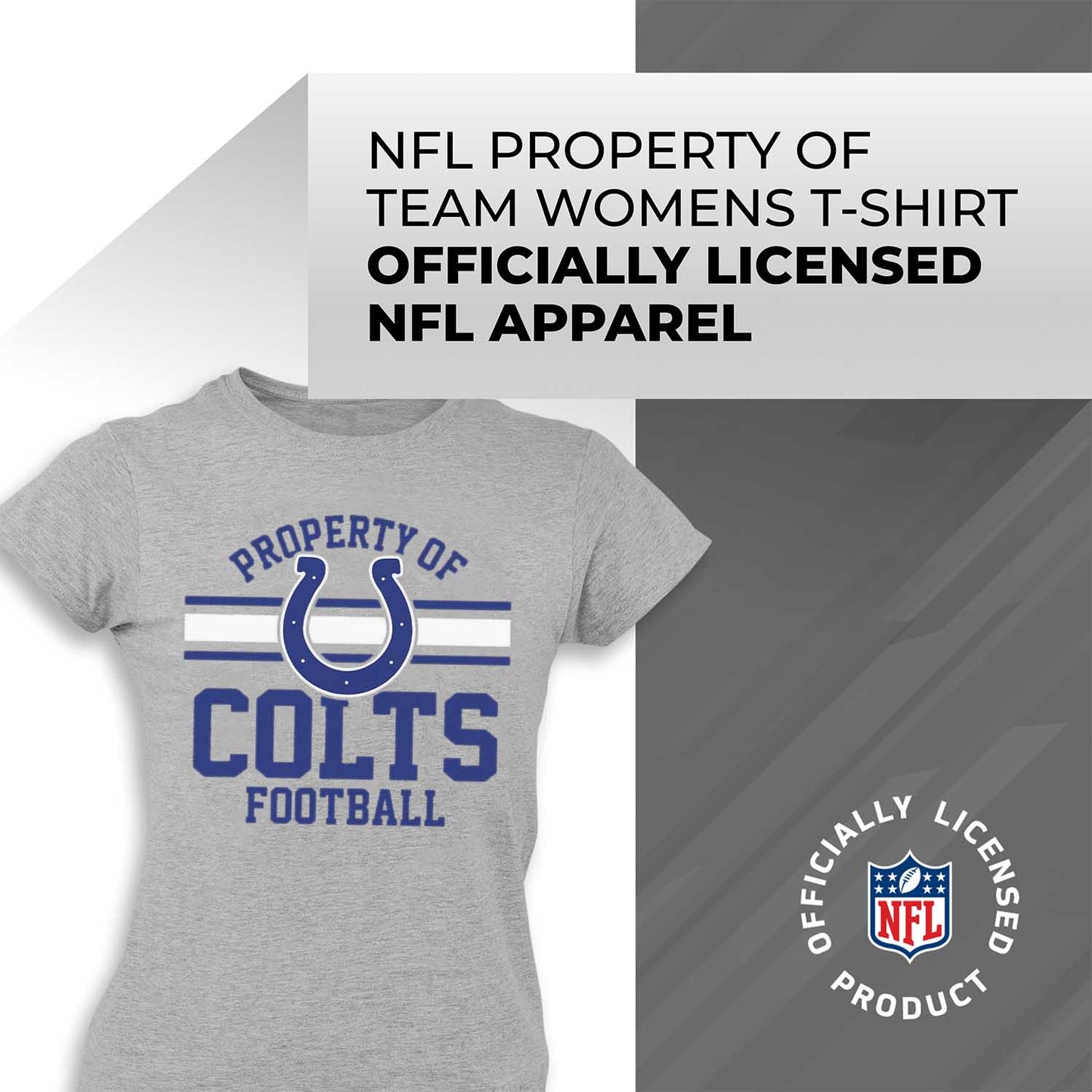 Indianapolis Colts NFL Women's Property Of Lightweight Plus Size T-Shirt - Sport Gray
