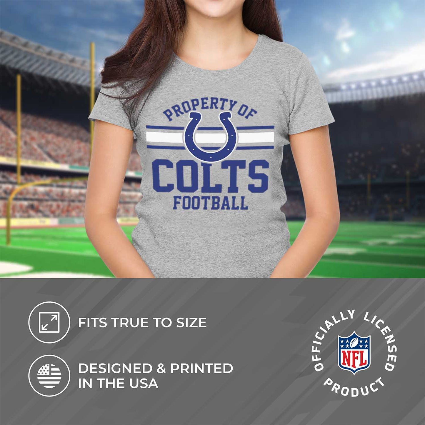 Indianapolis Colts NFL Women's Property Of Lightweight Plus Size T-Shirt - Sport Gray