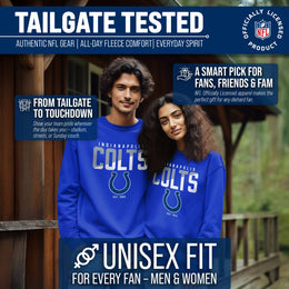 Indianapolis Colts Adult NFL Diagonal Fade Color Block Crewneck Sweatshirt - Royal