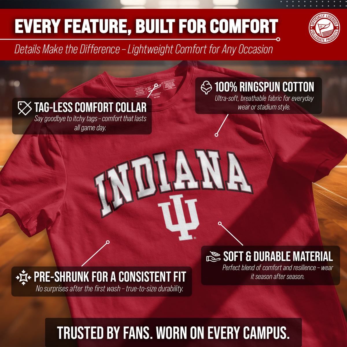 Indiana Hoosiers NCAA Adult Gameday Cotton T-Shirt - Cardinal
