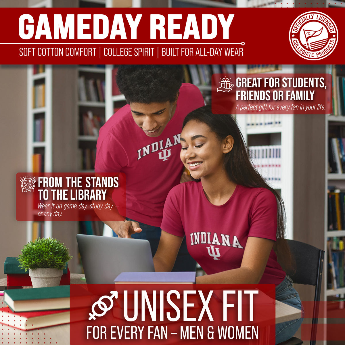 Indiana Hoosiers NCAA Adult Gameday Cotton T-Shirt - Cardinal