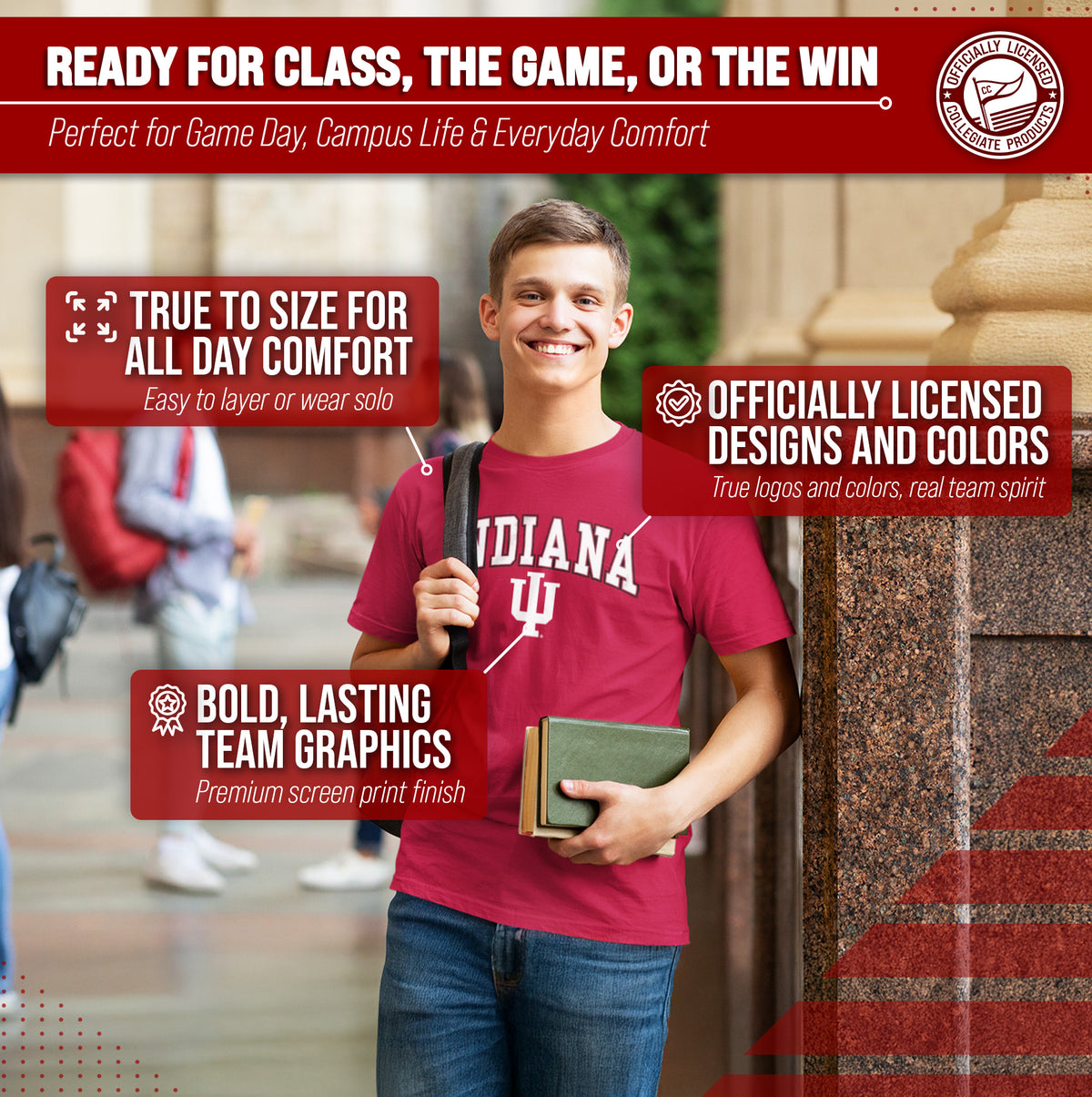 Indiana Hoosiers NCAA Adult Gameday Cotton T-Shirt - Cardinal
