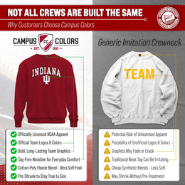 Indiana Hoosiers Campus Colors Adult Arch & Logo Soft Style Gameday Crewneck Sweatshirt  - Cardinal
