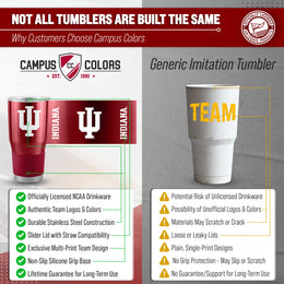 Indiana Hoosiers NCAA University 30oz Stainless Steel Vacuum Insulated Game Day Tumbler with Silicone Grip - Cardinal