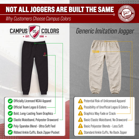 Indiana Hoosiers NCAA Men’s University Cloud Jersey Performance Jogger Pants with Drawstring Waistband - Black Heather