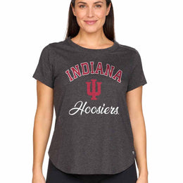 Indiana Hoosiers  Women's NCAA Tailgate Heathered Tee - Black Heather