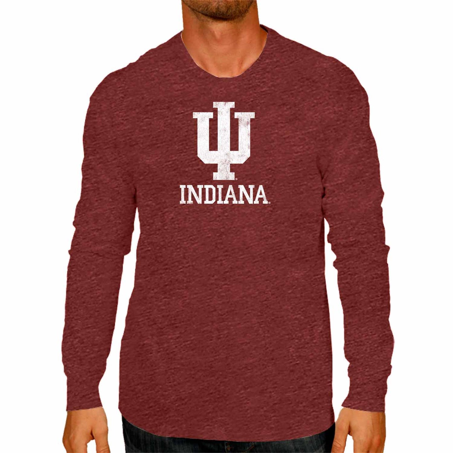 Indiana Hoosiers NCAA MVP Adult Long-Sleeve Shirt - Crimson