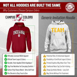 Indiana Hoosiers NCAA Adult Tackle Twill Hooded Sweatshirt - Crimson