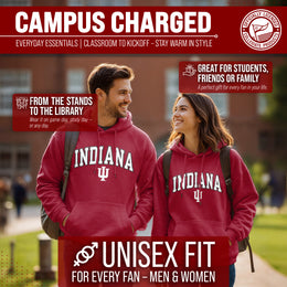 Indiana Hoosiers NCAA Adult Tackle Twill Hooded Sweatshirt - Crimson