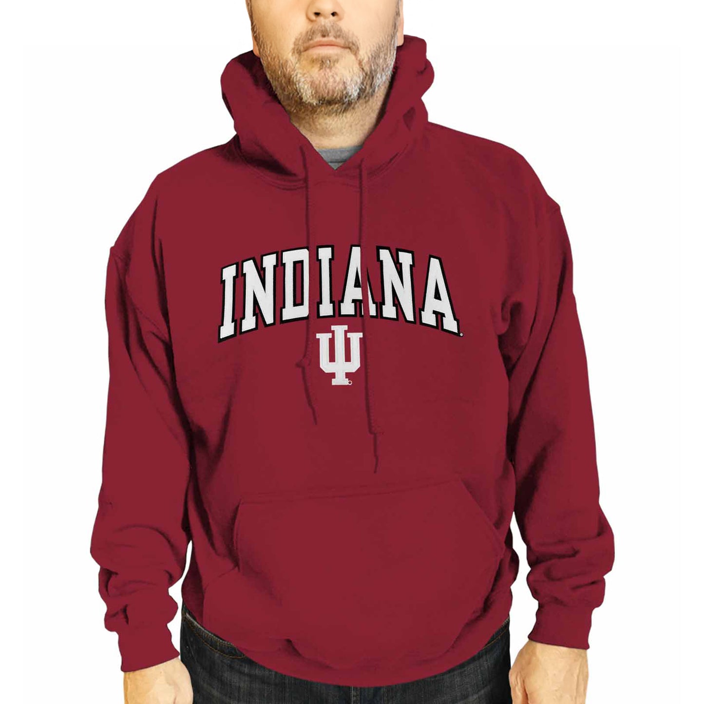 Indiana Hoosiers NCAA Adult Tackle Twill Hooded Sweatshirt - Crimson