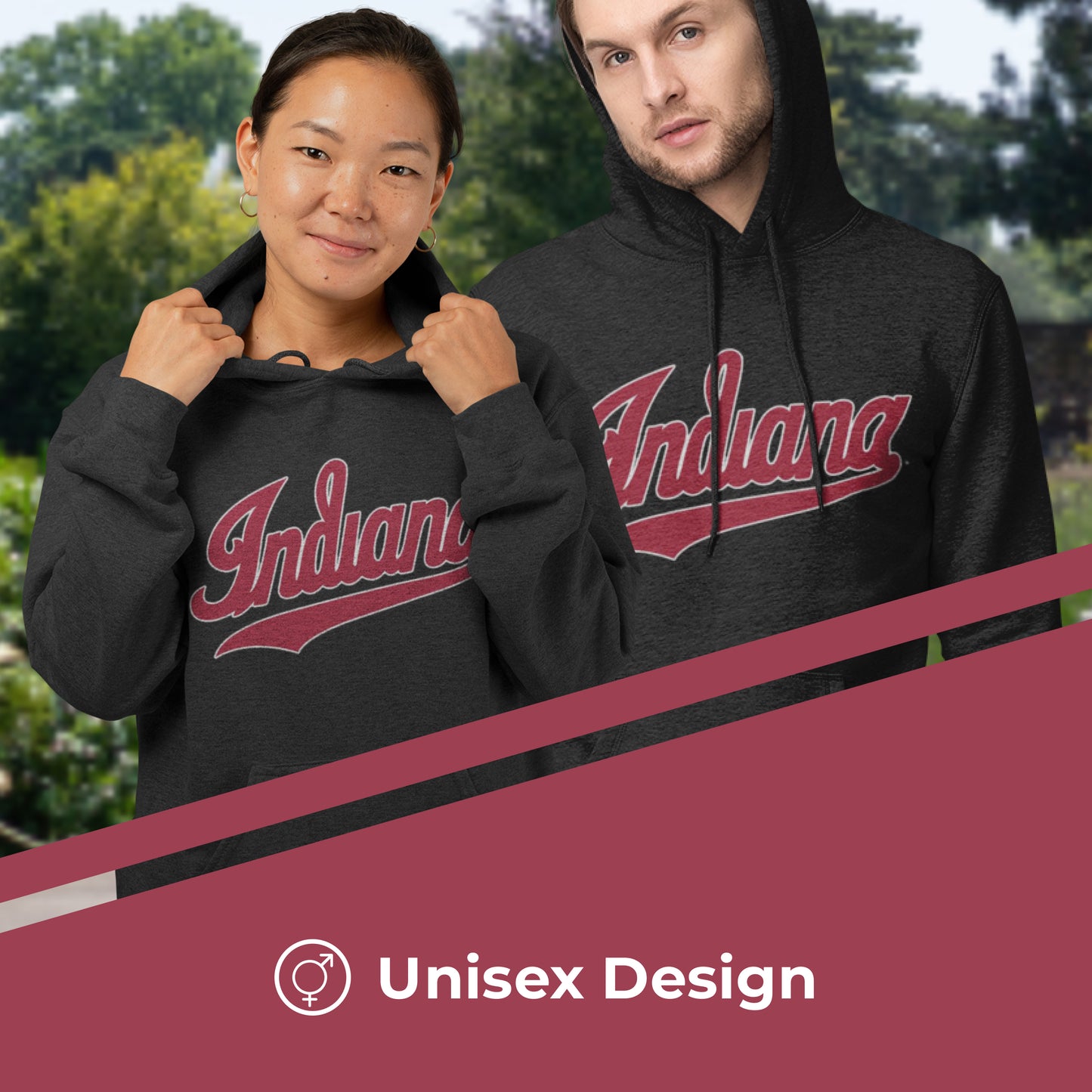 Indiana Hoosiers NCAA Adult Cotton Blend Charcoal Hooded Sweatshirt - Charcoal