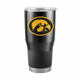 Iowa Hawkeyes NCAA University 30oz Stainless Steel Vacuum Insulated Game Day Tumbler with Silicone Grip - Black