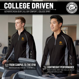 Iowa Hawkeyes Mens NCAA Campus Classic Long Sleeve 1/4 Zip Windshirt - Black