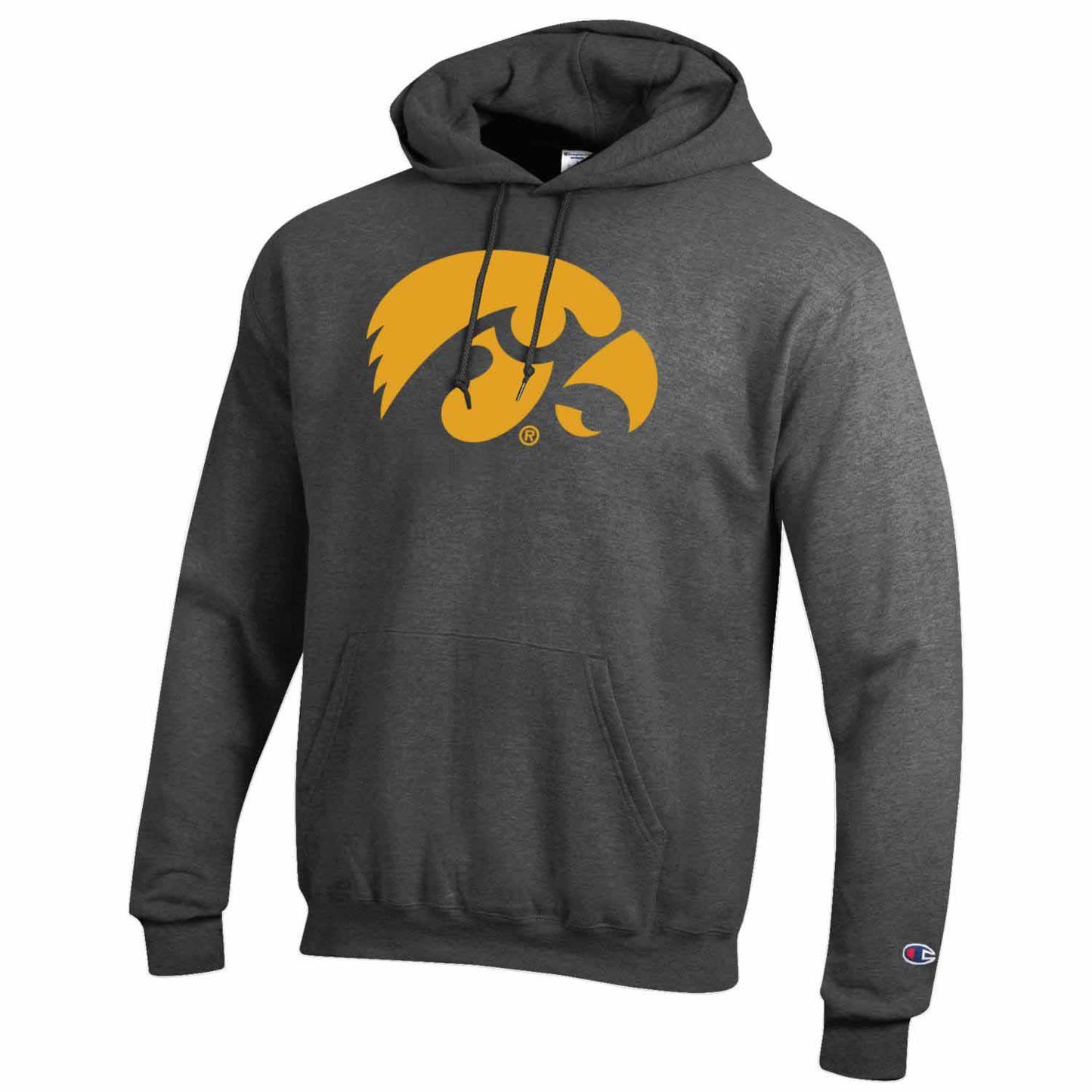 Iowa Hawkeyes Adult Mascot Fleece Hooded Sweatshirt - Charcoal