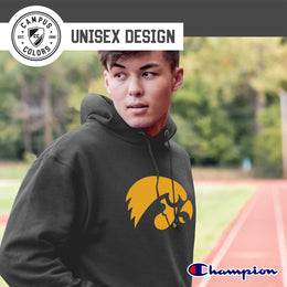 Iowa Hawkeyes Adult Mascot Fleece Hooded Sweatshirt - Charcoal