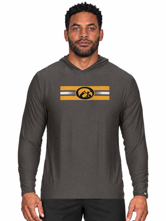 Iowa Hawkeyes  Scholarship Cloud Jersey Hoodie Long Sleeve - Black Heather