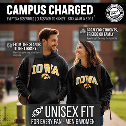 Iowa Hawkeyes NCAA Adult Tackle Twill Hooded Sweatshirt - Black