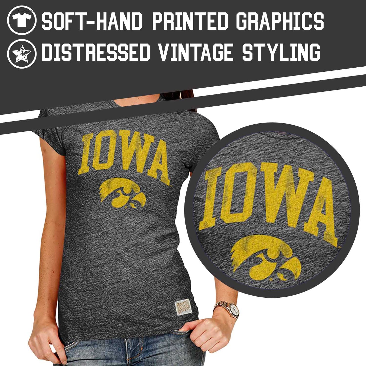 Iowa Hawkeyes University Women's T-Shirt  - Black