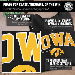 Iowa Hawkeyes Adult Tackle Twill Crewneck - Black