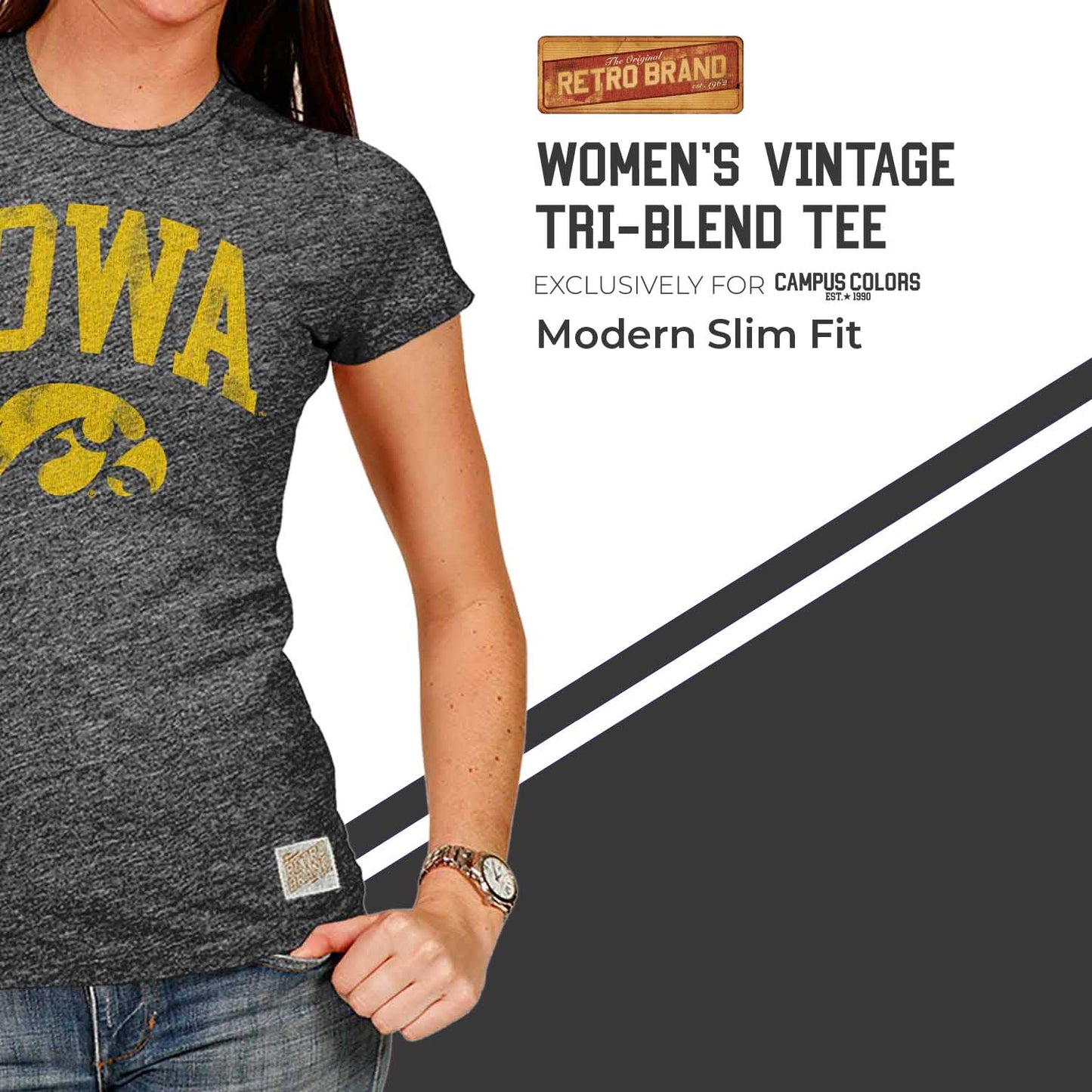 Iowa Hawkeyes University Women's T-Shirt  - Black