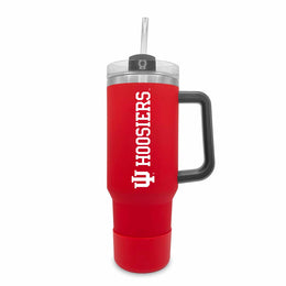 Indiana Hoosiers College & University 40 oz Travel Tumbler With Handle - Crimson