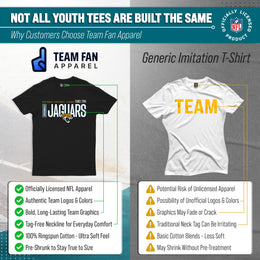 Jacksonville Jaguars NFL Youth Modern Endzone Football T-Shirt Unisex Tag Free Comfortable - Black