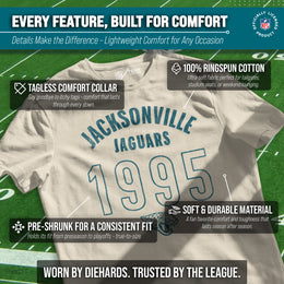 Jacksonville Jaguars NFL Adult Big Date Tag-Less T-Shirt - Natural
