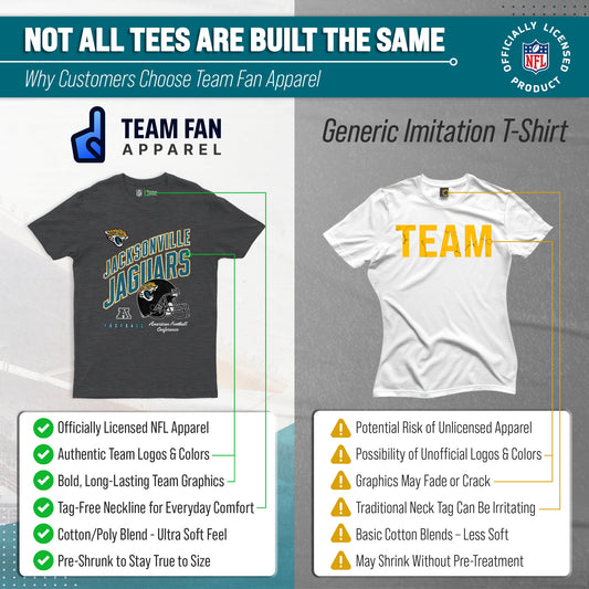 Jacksonville Jaguars NFL Distressed Helmet T-Shirt - Heather Charcoal