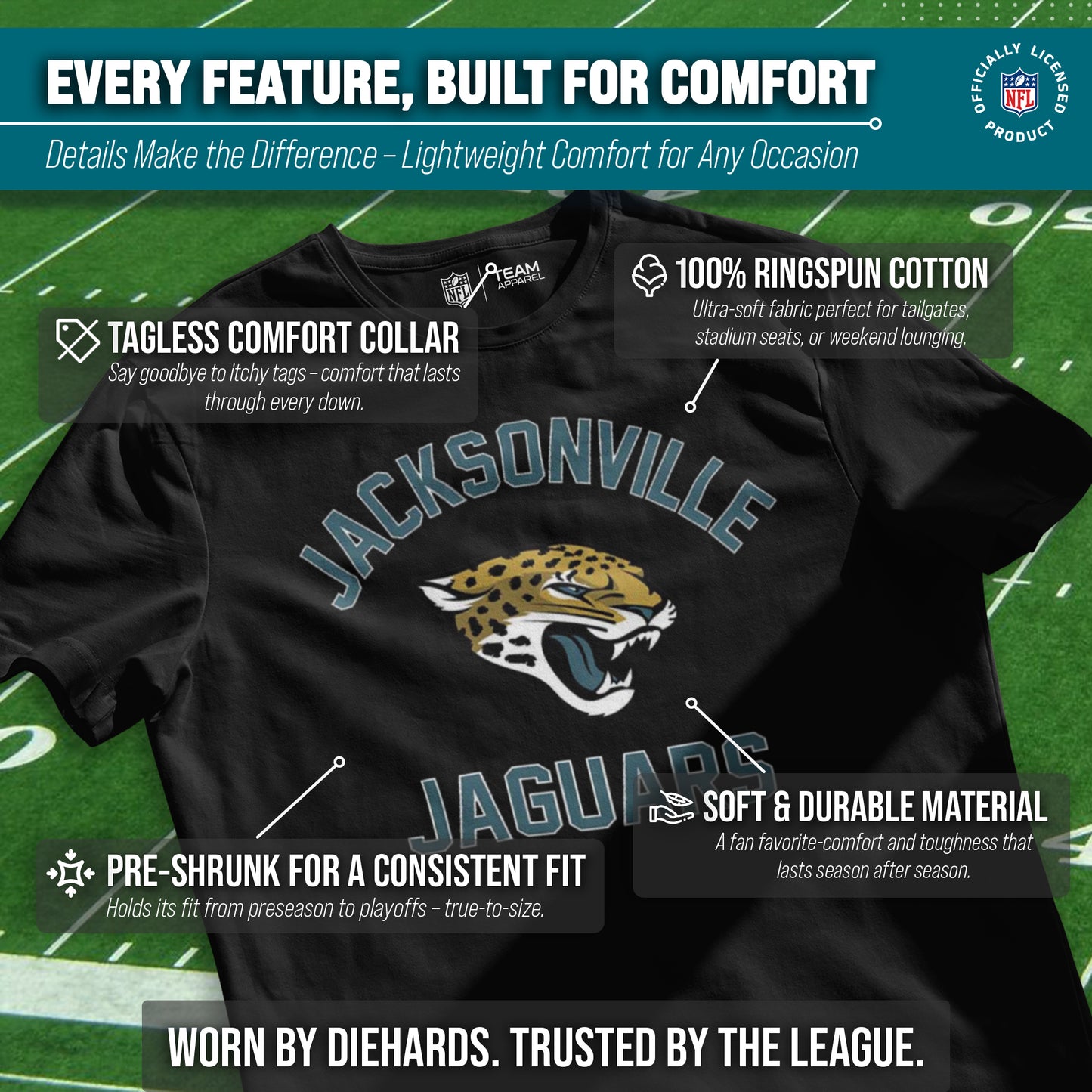 Jacksonville Jaguars Team Fan Apparel NFL  Gameday T-Shirt - Black