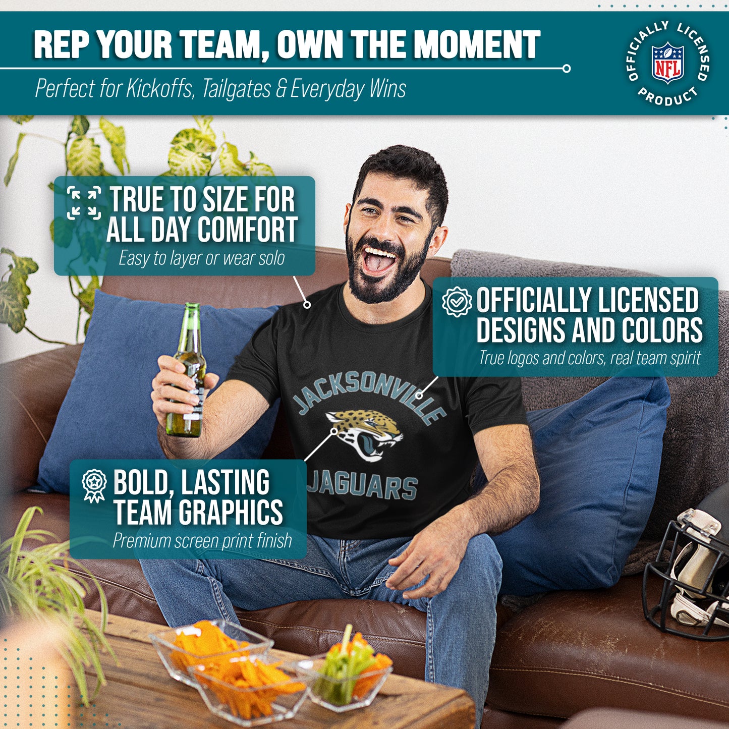 Jacksonville Jaguars Team Fan Apparel NFL  Gameday T-Shirt - Black