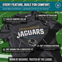 Jacksonville Jaguars NFL Adult Football Helmet Tagless T-Shirt - Charcoal